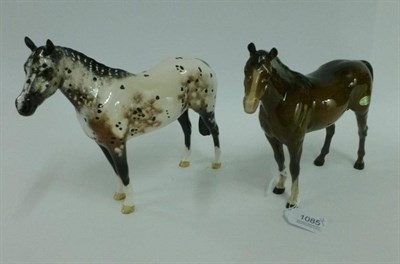 Lot 1085 - Beswick Appaloosa Stallion, model No. 1772, 2nd colourway-cream hooves, white with black and...