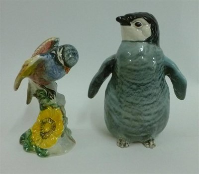 Lot 1086 - Beswick Penguin Chick, standing model No. 2398, blue, black and white gloss, issued 1971 -...