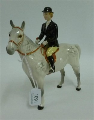 Lot 1091 - Beswick Huntswoman on Grey Horse, model No, 1730, gloss, 21cm high