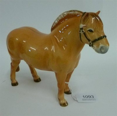 Lot 1093 - Beswick Norwegian Fjord Horse, model No. 2282, issued 1970 - 1975, dun gloss, 16.5cm high