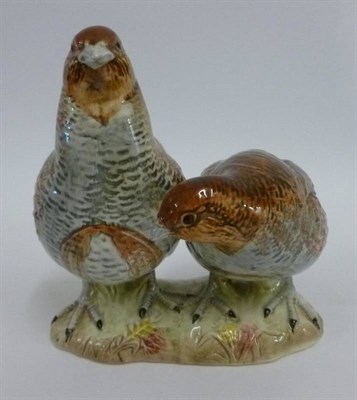 Lot 1101 - Pair of Beswick Partridge, model No. 2064, brown and blue/grey gloss, issued 1966 - 1975, 14cm high
