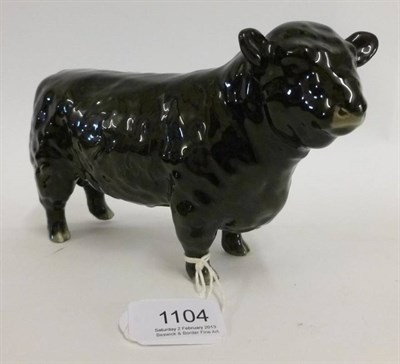 Lot 1104 - Beswick Black Galloway Bull, model No. 1746A, issued 1962 - 1969, black gloss, 11.9cm high