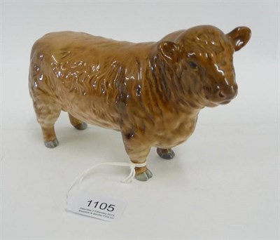 Lot 1105 - Beswick Silver Dunn Galloway Bull, model No. 1746C, issued 1962 - 1969, fawn-brown gloss,...