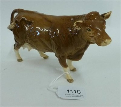 Lot 1110 - Beswick Limousin Cow, Beswick Collectors Club 1998 model No. 3075B, limited edition of 656,...
