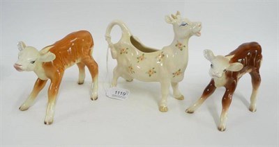 Lot 1119 - Two Beswick Hereford Calves both first versions, models No. 854, brown and white gloss (one lighter