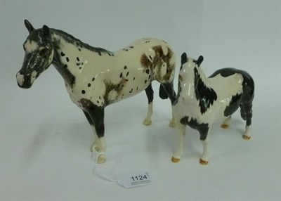 Lot 1124 - Beswick Appaloosa Stallion, model No. 1772, second colourway, white with black/brown markings,...