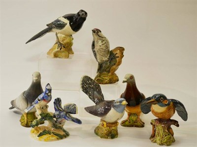 Lot 1174 - Seven Beswick Birds Comprising: Lesser Spotted Woodpecker 2420, Magpie 2305, Cuckoo 2315,...