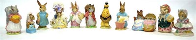 Lot 1006 - Beswick Beatrix Potter Figures; ' Lady Mouse', 'The Old Woman who lived in a Shoe', 'Cecily...