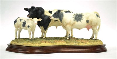 Lot 1056 - Border Fine Arts 'Belgian Blue Family', model No. B0771 by Kirsty Armstrong, 589/1250, on wood...