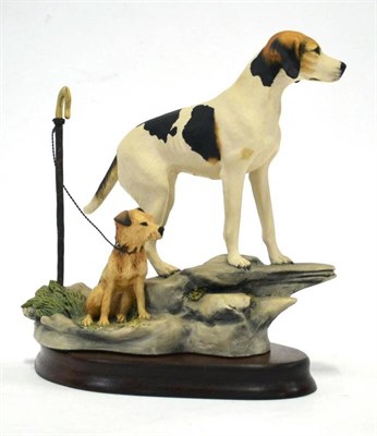 Lot 1069 - Border Fine Arts 'Fell Hound With Lakeland Terrier', model No. L92A by Mairi Laing Hunt,...
