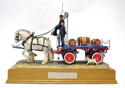 Lot 1071 - Border Fine Arts 'Gentle Giant' with two grey horses, model No. PJ02 by Ray Ayres, gold edition...