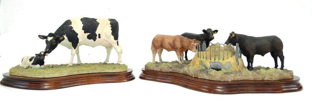 Lot 1103 - Border Fine Arts 'Winter Rations', B0581 by Kirsty Armstrong, on wood base; 'Holstein Friesian...