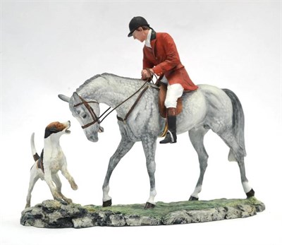 Lot 1110 - Heredities Huntsman and Hound Group (huntsman mounted on grey horse), model No. DG032 by David...