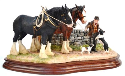 Lot 1042 - Border Fine Arts 'Homeward Bound' (Clydesdale horses), model No. B1029 by Anne Wall, 17.2cm...