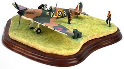 Lot 1060 - Border Fine Arts 'Scramble' WW2 Spitfire, model No. B0879 by Ray Ayres, 10.8cm high, ltd....
