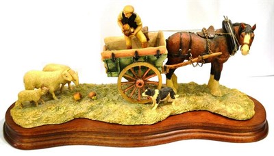 Lot 1066 - Border Fine Arts 'Supplementary Feeding' (tip cart), model No. JH57 by Anne Butler, 17.8cm...