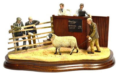 Lot 1079 - Border Fine Arts 'What Am I Bid?' Swaledale Sheep at Auction, model No. BO865 by Ray Ayres,...