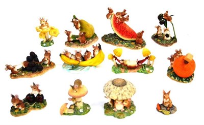 Lot 1090 - Border Fine Arts Studio Merrie Mice figures (all boxed) including; 'Melon Rock n Roll' 0441,...
