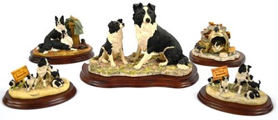 Lot 1095 - Border Fine Arts Collie Groups; 'The Understudy', model No. L150 by Margaret Turner, 21cm high,...