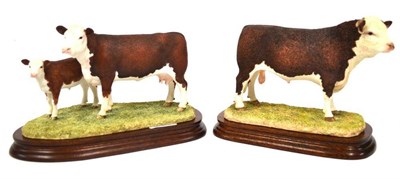 Lot 1110 - Border Fine Arts; 'Hereford Bull' (style two), model No. B0772 by Ray Ayres, 16.5cm high, ltd....