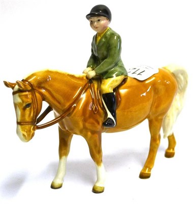 Lot 1125 - Beswick Boy on Palomino Pony, model No. 1500, gloss