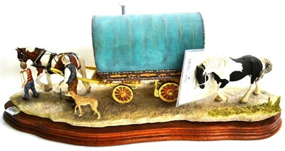 Lot 1001 - Border Fine Arts 'Arriving at Appleby Fair' (Bow Top Wagon and Family), model No. B0402 by Ray...