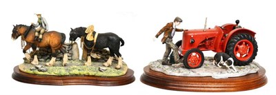 Lot 1006 - Border Fine Arts 'Coming Home', bay and black horses, model No. JH9A by Judy Boyt, on wood...