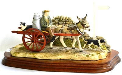 Lot 1008 - Border Fine Arts Donkey Cart 'Delivering The Milk', model No. AG01 by Ray Ayres, limited...