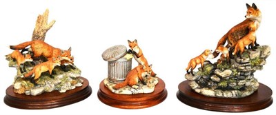 Lot 1010 - Border Fine Arts Fox Groups; 'Urban Foxes', model No. L134 by David Walton, limited edition...