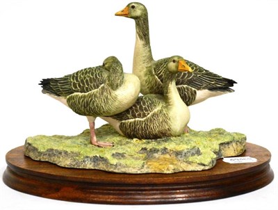 Lot 1011 - Border Fine Arts 'Greylag Geese', model No. L93, limited edition 496/950, on wood base
