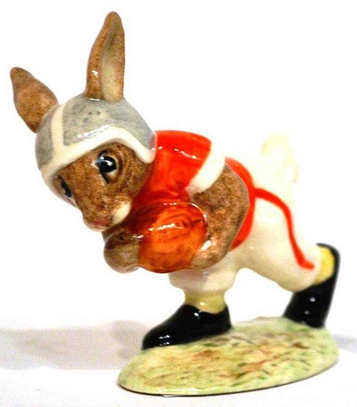 Lot 1034 - Royal Doulton 'Touchdown Bunnykins', model No. DB100, red colourway