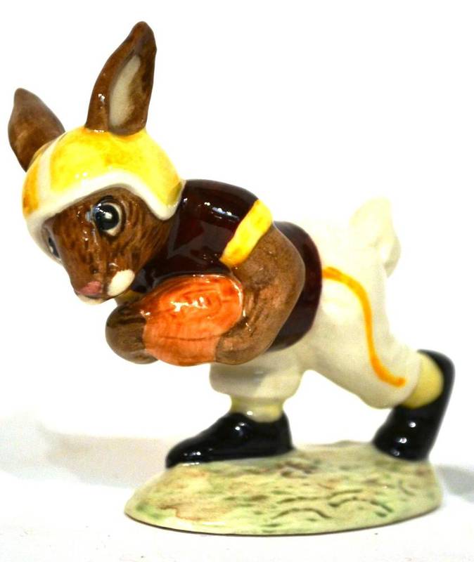 Lot 1035 - Royal Doulton 'Touchdown Bunnykins', model No. DB29, brown colourway