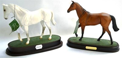Lot 1038A - Two Royal Doulton horses; 'Red Rum', style one, model No. DA18, on wood plinth with box;...