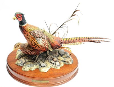 Lot 2001 - Border Fine Arts 'The Hiding Place' (Cock and Hen Pheasant), model no. L128 by Frank Divita,...