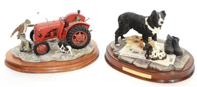 Lot 2002 - Border Fine Arts 'Kick Start' (David Brown Cropmaster Tractor), model No. BO541 by Ray Ayres,...