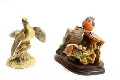 Lot 2008 - Border Fine Arts 'Woodcock', model No. 085 by James Harvey, with box; 'Robins Nesting', model...