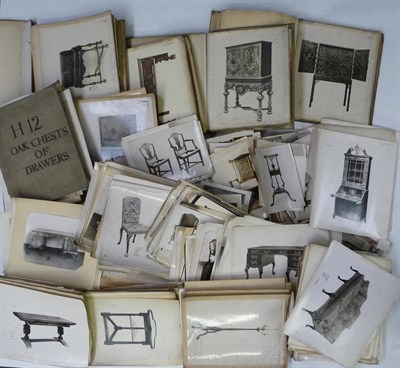 Lot 22 - Furniture A substantial archive of black and white photographs depicting items of furniture,...