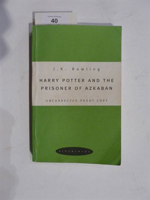 Lot 40 - Rowling (J.K.) Harry Potter and Prisoner of Azkaban, 1999, uncorrected proof copy with original...
