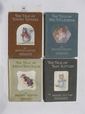 Lot 45 - Potter (Beatrix) The Tale of Timmy Tiptoes, 1911, first edition, brown boards; id., The Tale of Mrs