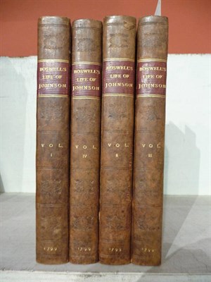 Lot 77 - Boswell (James) The Life of Samuel Johnson ..., 1799, 4 vols., portrait frontis., 2 folding plates