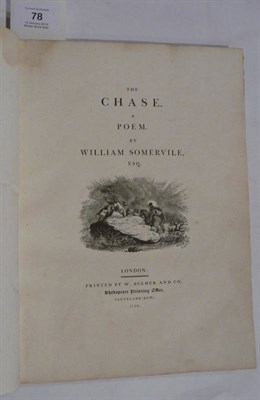 Lot 78 - Somervile (William) The Chase, A Poem, 1796, Bewick engravings, contemporary calf (worn, boards...