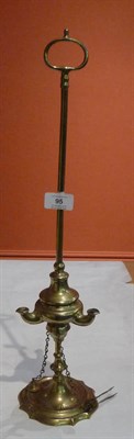 Lot 95 - [Barrett Browning (Elizabeth)] An Oil Lamp, Italian style (lucerna), 527mm high, of brass...