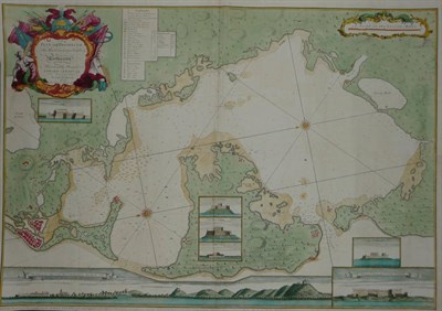 Lot 164 - Durell (Phi[lip]) A Plan and Prospect of The Harbour, Town & Castles of Carthagena ... 1741,...