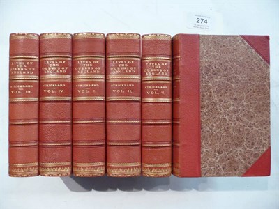 Lot 274 - Strickland (Agnes) Lives of the Queens of England, 1896-9, 6 vols., hand-coloured design to...