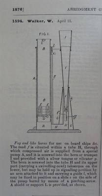 Lot 301 - Patents for Inventions - Abridgements of Specifications Class 13, Bells. Gongs, Foghorns,...