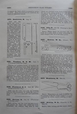 Lot 311 - Patents for Inventions - Abridgements of Specifications Class 30, Cutlery, Period A.D. 1855 - 1900