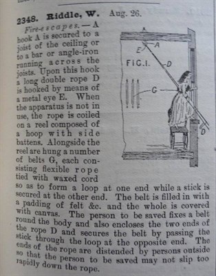 Lot 317 - Patents for Inventions - Abridgements of Specifications Class 47, Fire, Extinction and...