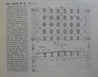 Lot 321 - Patents for Inventions - Abridgements of Specifications Class 52, Furniture and Upholstery, Period