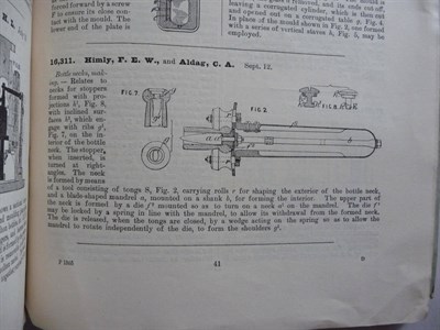 Lot 322 - Patents for Inventions - Abridgements of Specifications Class 56, Glass, Period  A.D. 1855 -...