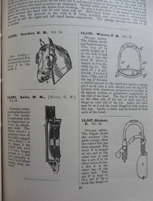 Lot 324 - Patents for Inventions - Abridgements of Specifications Class 62, Harness and Saddlery, Period...